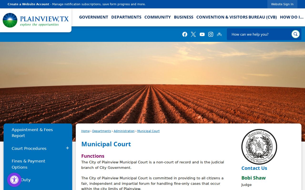 Hale County warrant records Plainview Municipal Court