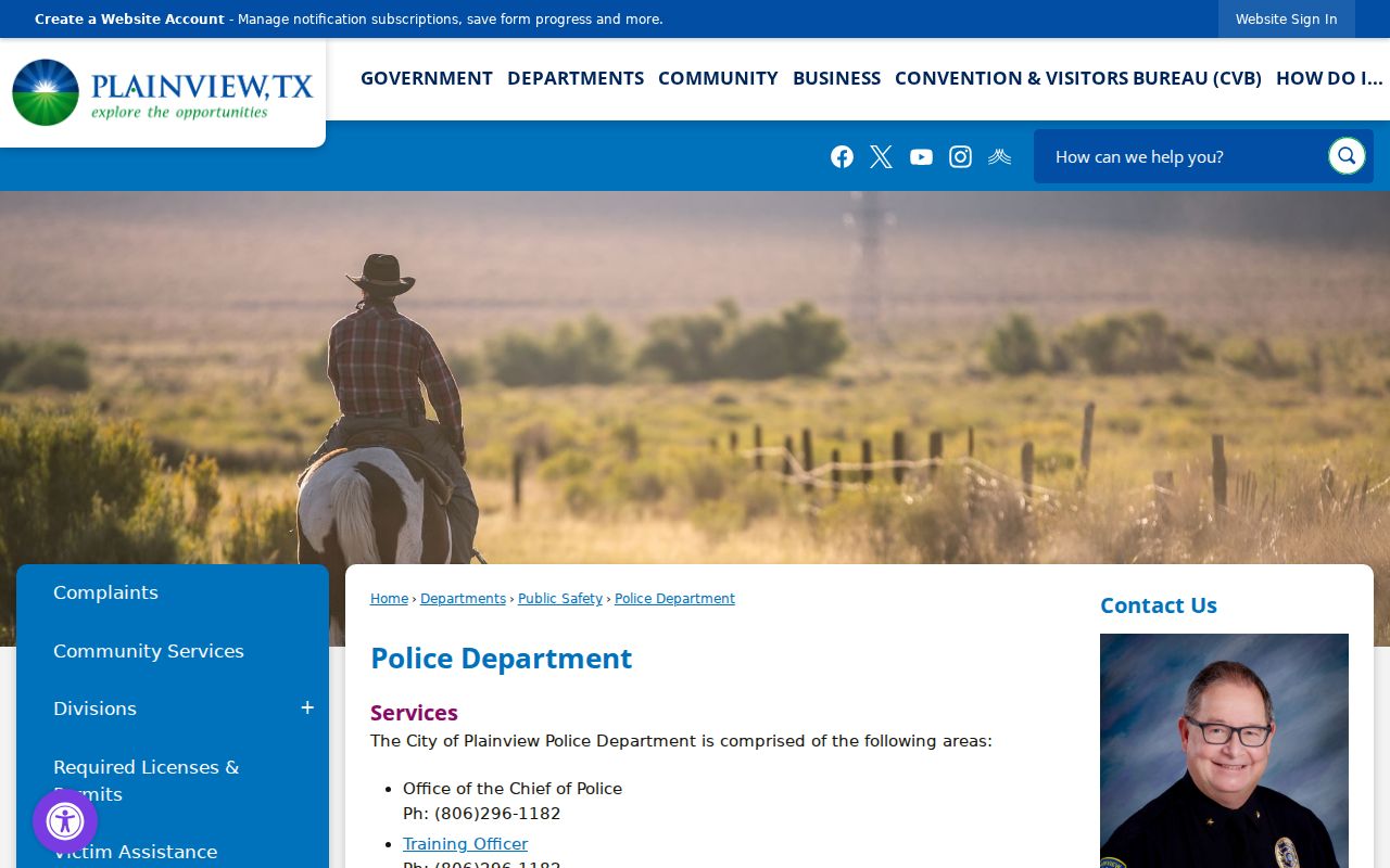 Hale County Plainview warrant records police department contact