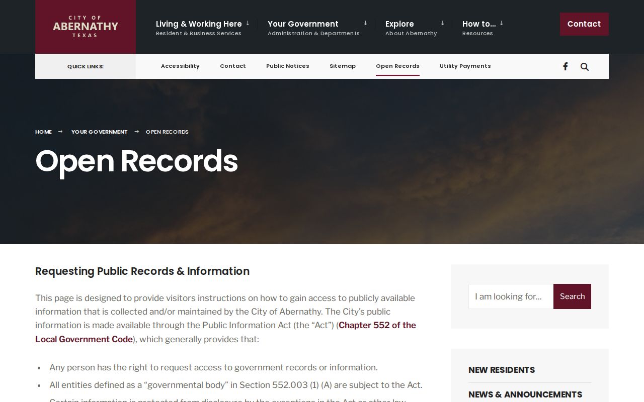 Hale County Abernathy warrant records written request instructions
